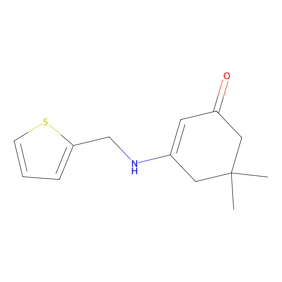 5,5-Dimethyl-3-[(thiophen-2-ylmethyl)amino]cyclohex-2-en-1-one molecular structure, CAS 328084-59-9