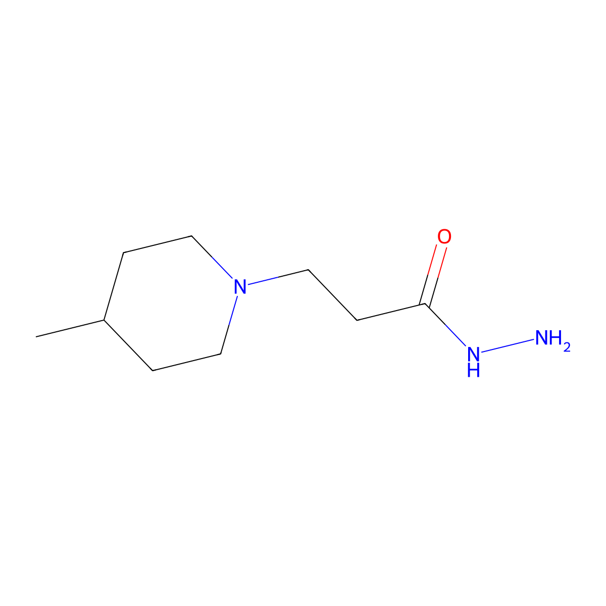 3-(4-Methylpiperidin-1-yl)propanehydrazide molecular structure, CAS 328085-16-1