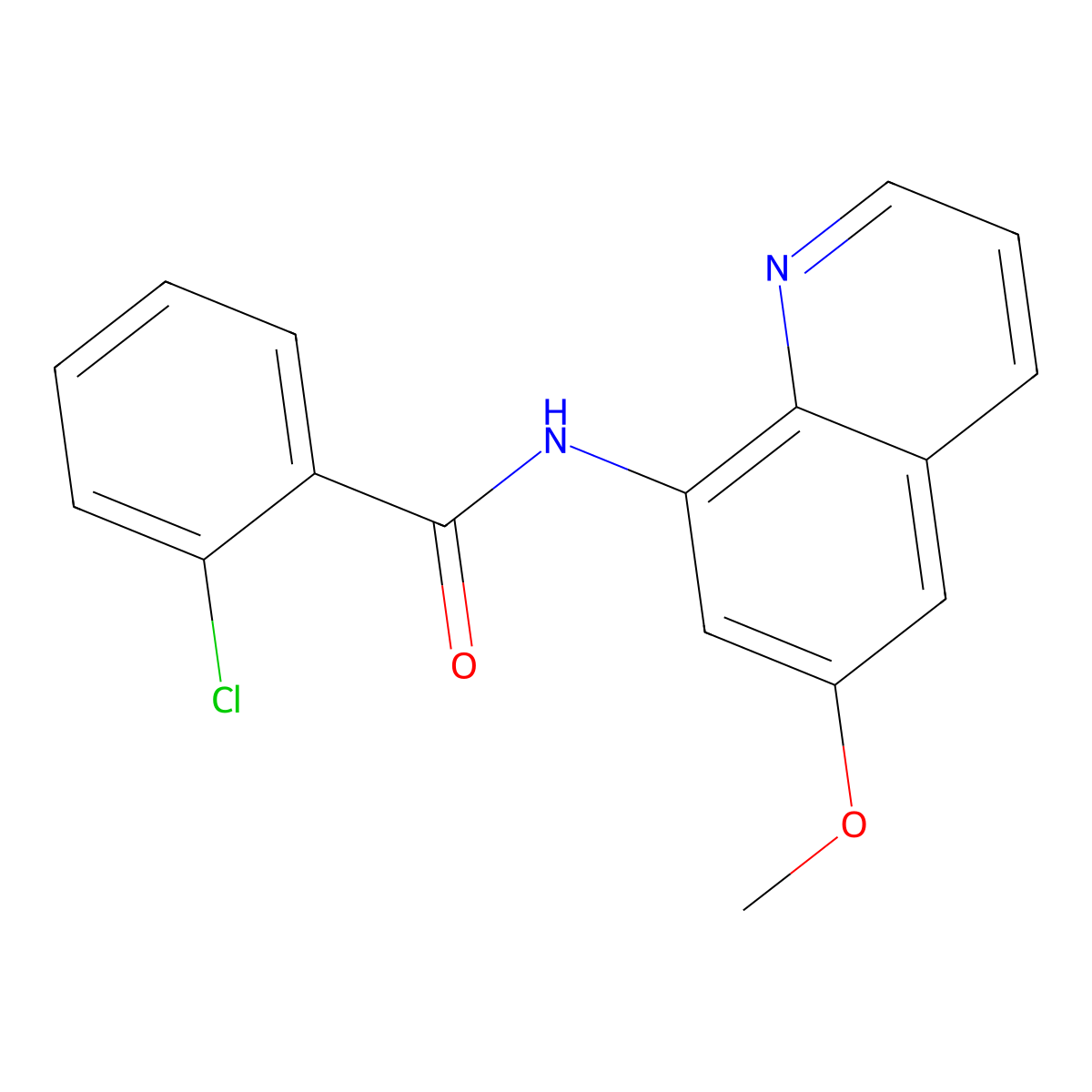 2-chloro-N-(6-methoxyquinolin-8-yl)benzamide molecular structure, CAS 328088-98-8