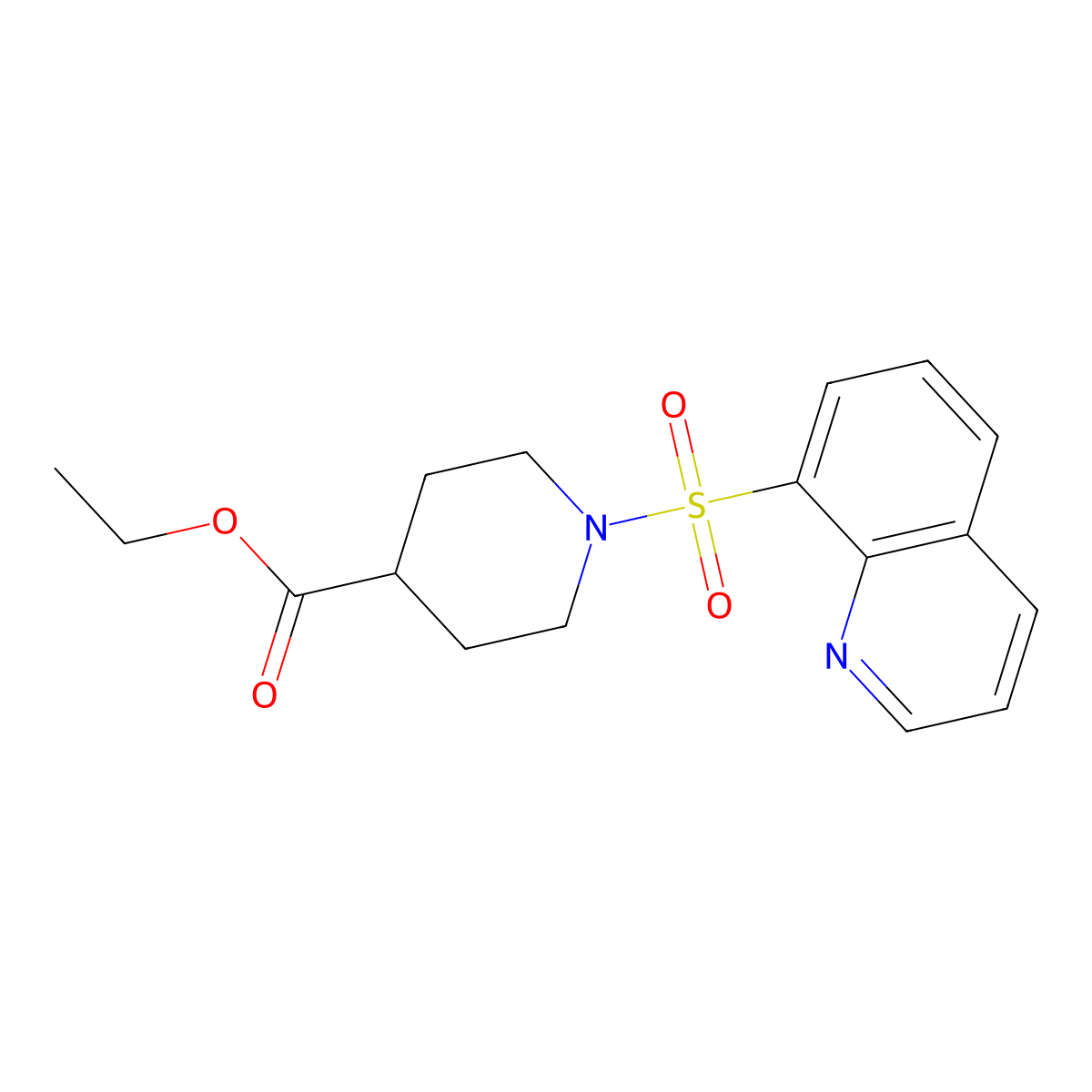 Ethyl 1-(quinolin-8-ylsulfonyl)piperidine-4-carboxylate molecular structure, CAS 328089-04-9