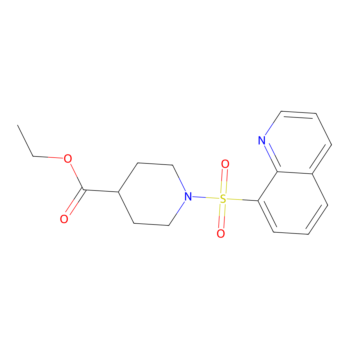 Ethyl 1-(quinolin-8-ylsulfonyl)piperidine-4-carboxylate molecular structure, CAS 328089-04-9