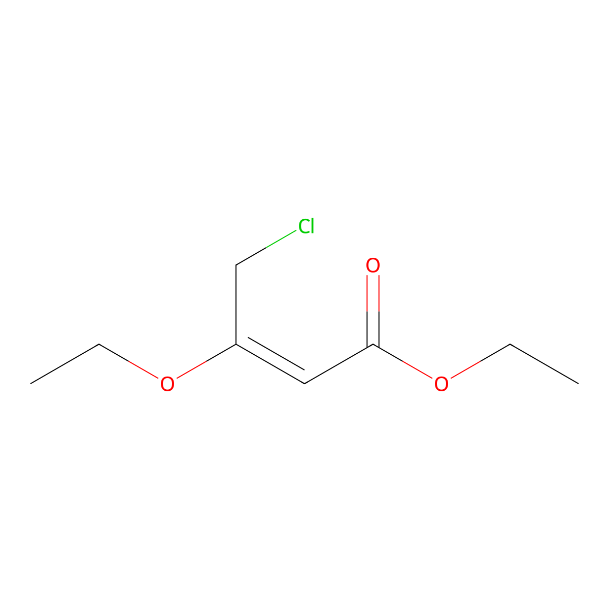 Ethyl 4-chloro-3-ethoxy-2-butenoate molecular structure, CAS 32809-81-7