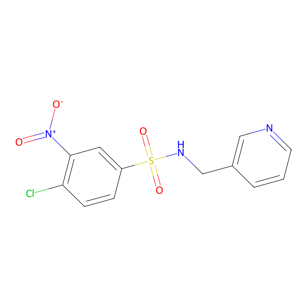 4-chloro-3-nitro-N-(pyridin-3-ylmethyl)benzenesulfonamide molecular structure, CAS 328090-04-6