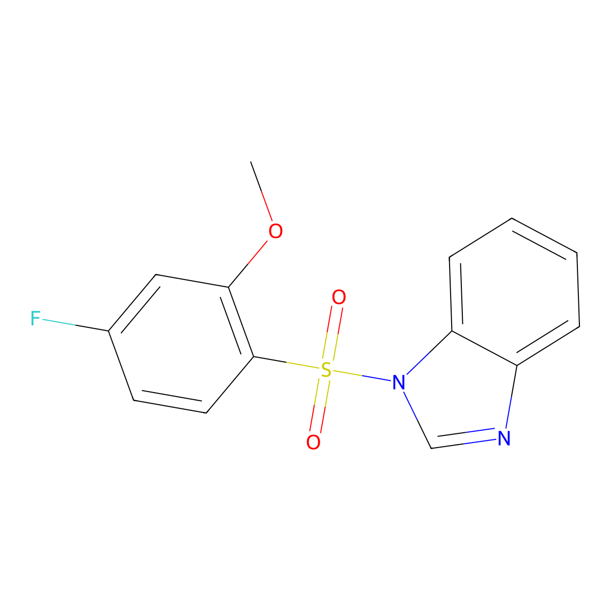 1-(4-Fluoro-2-methoxy-benzenesulfonyl)-1H-benzoimidazole molecular structure, CAS 328090-07-9