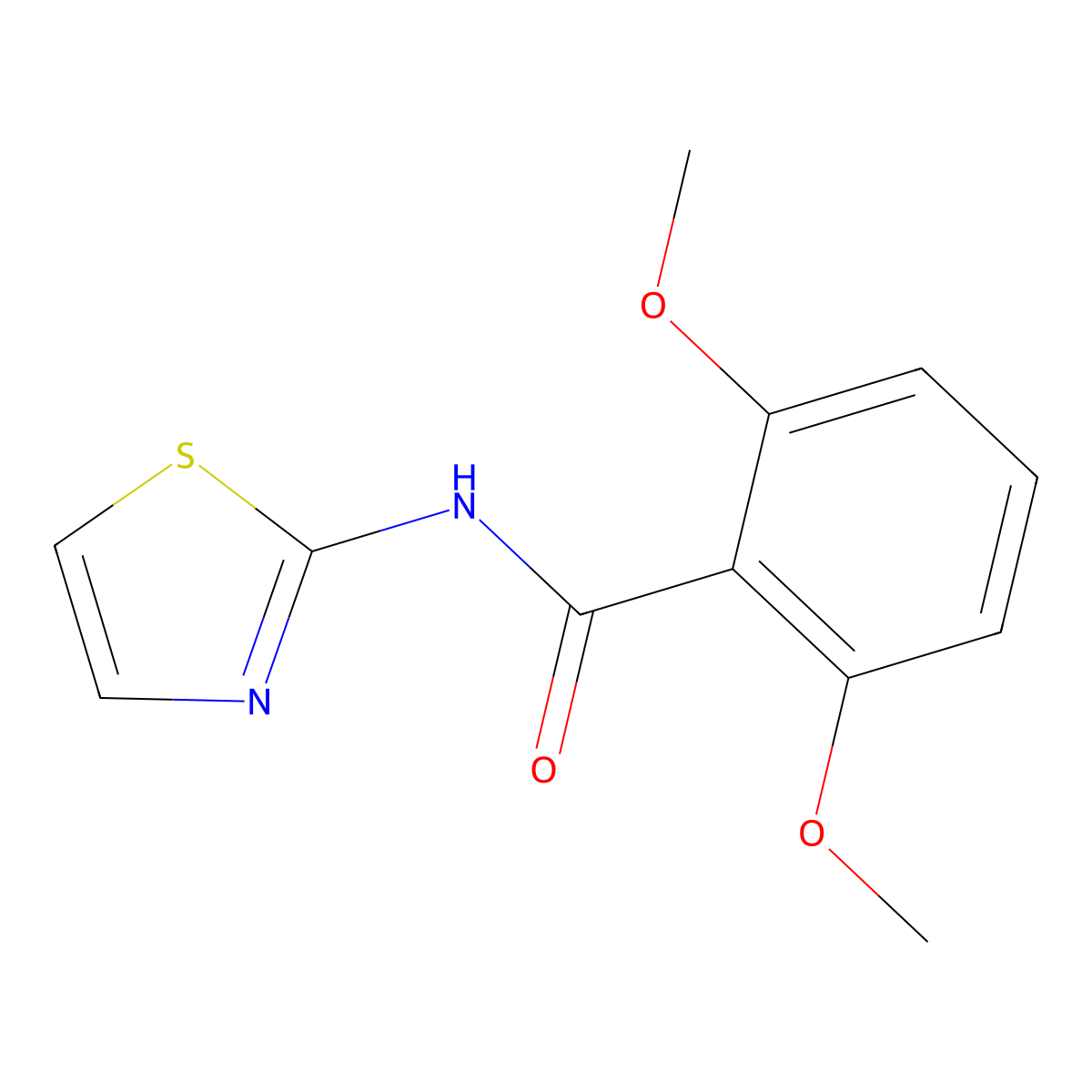 2,6-dimethoxy-N-(1,3-thiazol-2-yl)benzamide molecular structure, CAS 328090-19-3