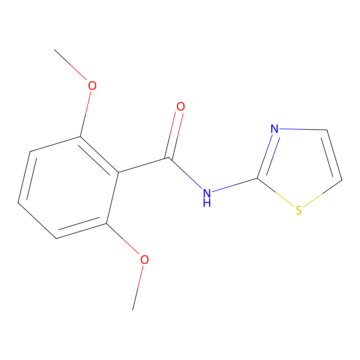 2,6-dimethoxy-N-(1,3-thiazol-2-yl)benzamide molecular structure, CAS 328090-19-3