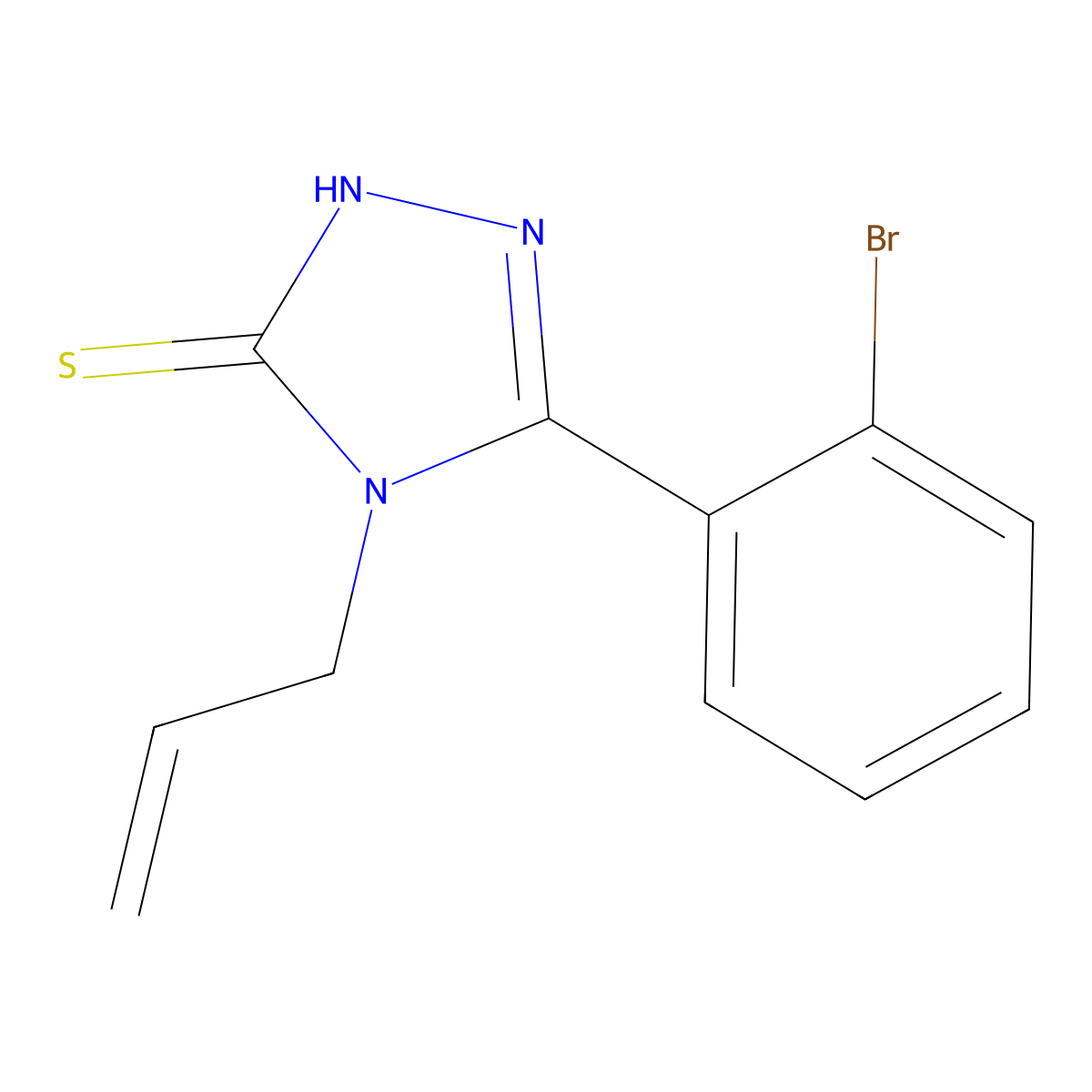 4-Allyl-5-(2-bromo-phenyl)-2,4-dihydro-[1,2,4]triazole-3-thione molecular structure, CAS 328090-49-9