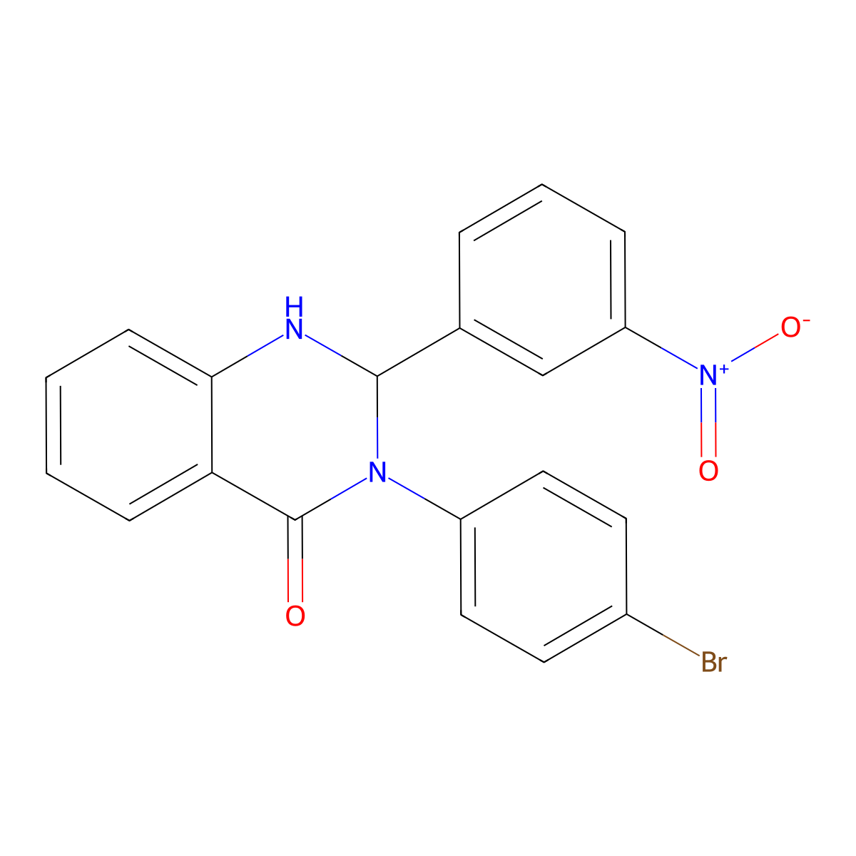 3-(4-Bromophenyl)-2-(3-nitrophenyl)-1,2-dihydroquinazolin-4-one molecular structure, CAS 328090-75-1