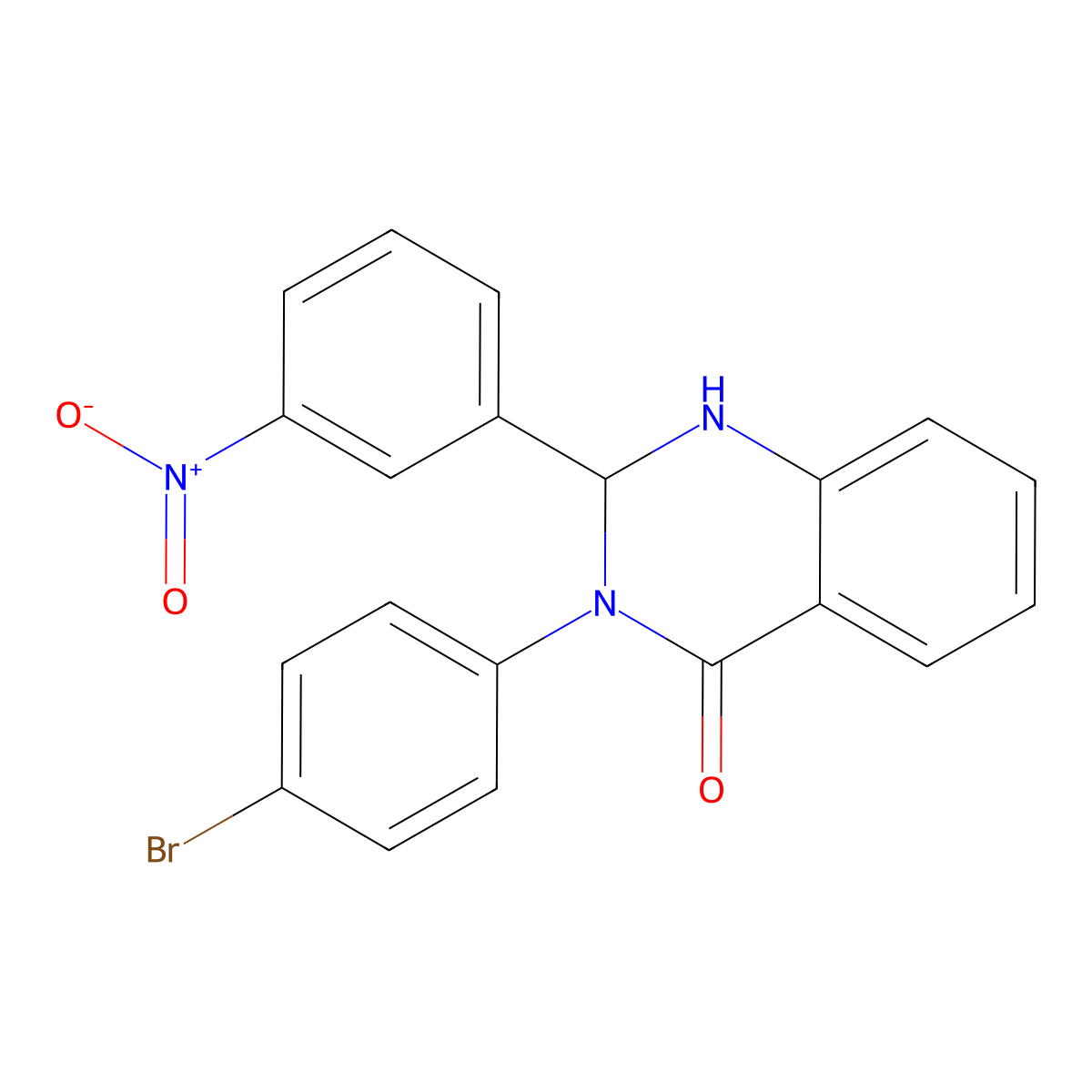 3-(4-Bromophenyl)-2-(3-nitrophenyl)-1,2-dihydroquinazolin-4-one molecular structure, CAS 328090-75-1