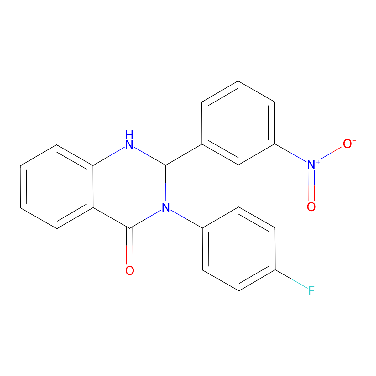 3-(4-Fluorophenyl)-2-(3-nitrophenyl)-1,2-dihydroquinazolin-4-one molecular structure, CAS 328090-76-2