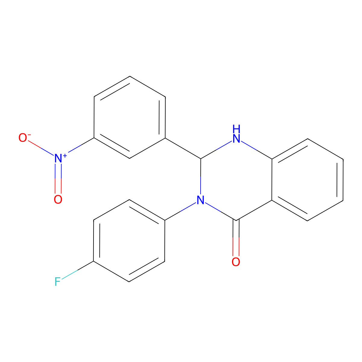 3-(4-Fluorophenyl)-2-(3-nitrophenyl)-1,2-dihydroquinazolin-4-one molecular structure, CAS 328090-76-2