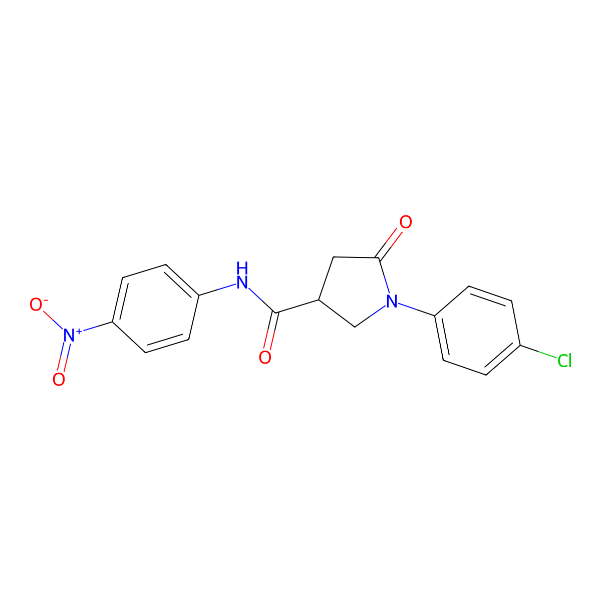 1-(4-chlorophenyl)-N-(4-nitrophenyl)-5-oxopyrrolidine-3-carboxamide molecular structure, CAS 328090-79-5
