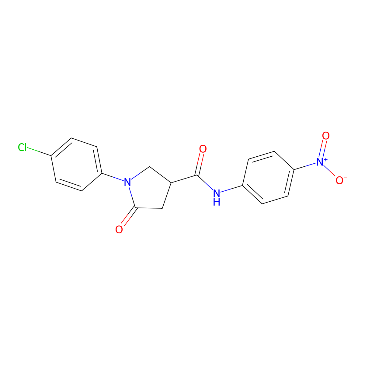 1-(4-chlorophenyl)-N-(4-nitrophenyl)-5-oxopyrrolidine-3-carboxamide molecular structure, CAS 328090-79-5
