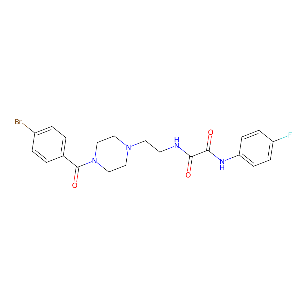 N-[2-[4-(4-bromobenzoyl)piperazin-1-yl]ethyl]-N'-(4-fluorophenyl)oxamide molecular structure, CAS 328090-91-1