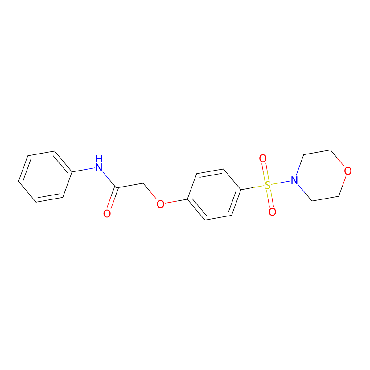 2-(4-morpholin-4-ylsulfonylphenoxy)-N-phenylacetamide molecular structure, CAS 328104-18-3