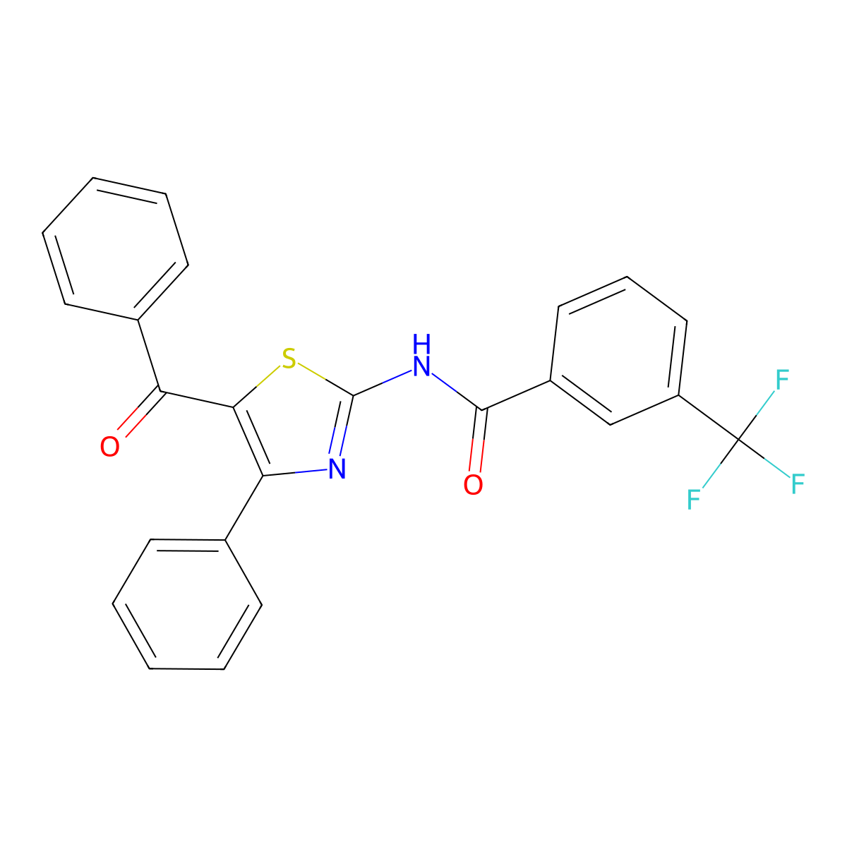 N-(5-benzoyl-4-phenyl-1,3-thiazol-2-yl)-3-(trifluoromethyl)benzamide molecular structure, CAS 328104-44-5