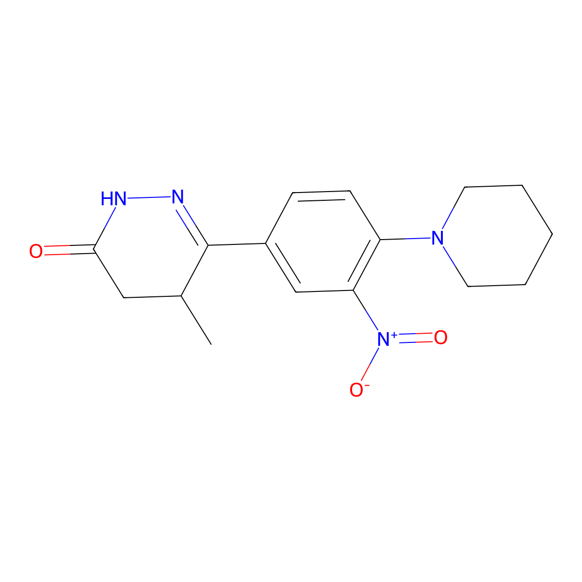 5-Methyl-6-[3-nitro-4-(piperidin-1-yl)phenyl]-2,3,4,5-tetrahydropyridazin-3-one molecular structure, CAS 328104-80-9