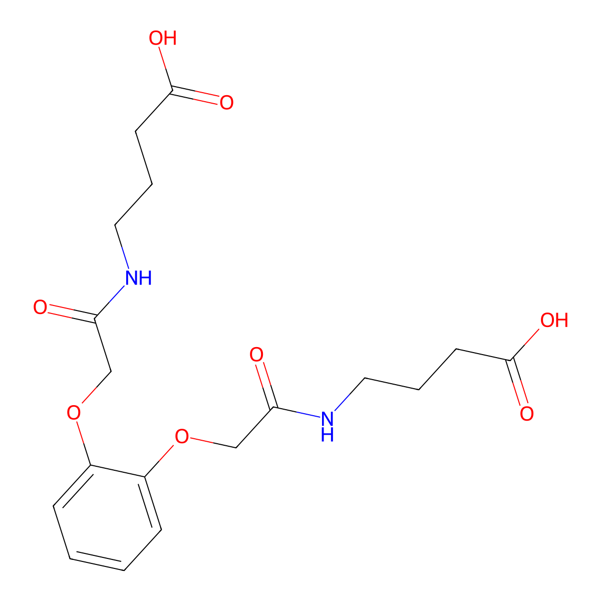 4,4'-((2,2'-(1,2-Phenylenebis(oxy))bis(acetyl))bis(azanediyl))dibutanoic acid molecular structure, CAS 328104-81-0