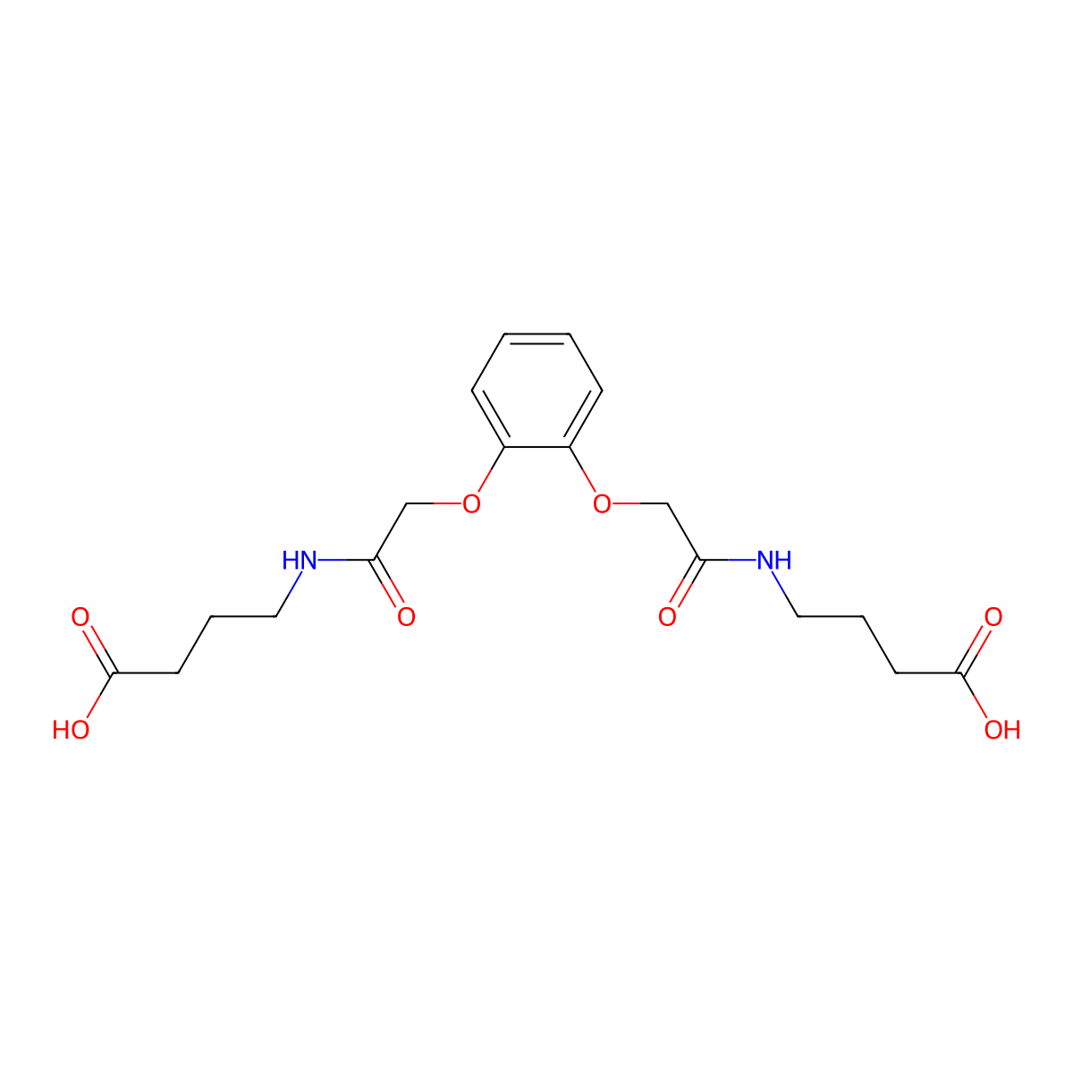 4,4'-((2,2'-(1,2-Phenylenebis(oxy))bis(acetyl))bis(azanediyl))dibutanoic acid molecular structure, CAS 328104-81-0