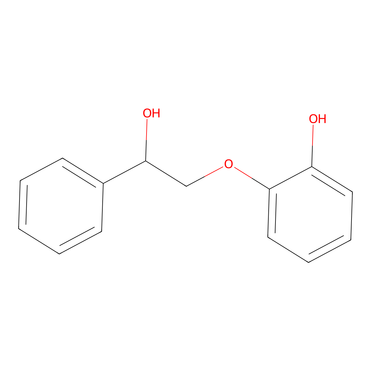 2-(2-Hydroxy-2-phenylethoxy)phenol molecular structure, CAS 328104-89-8