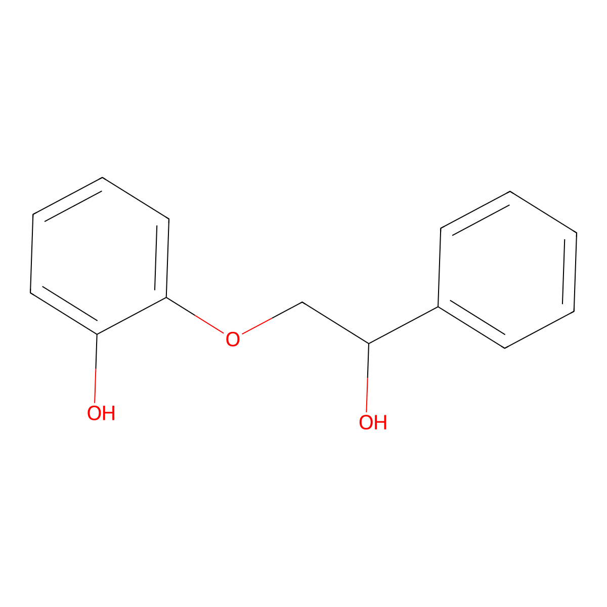 2-(2-Hydroxy-2-phenylethoxy)phenol molecular structure, CAS 328104-89-8