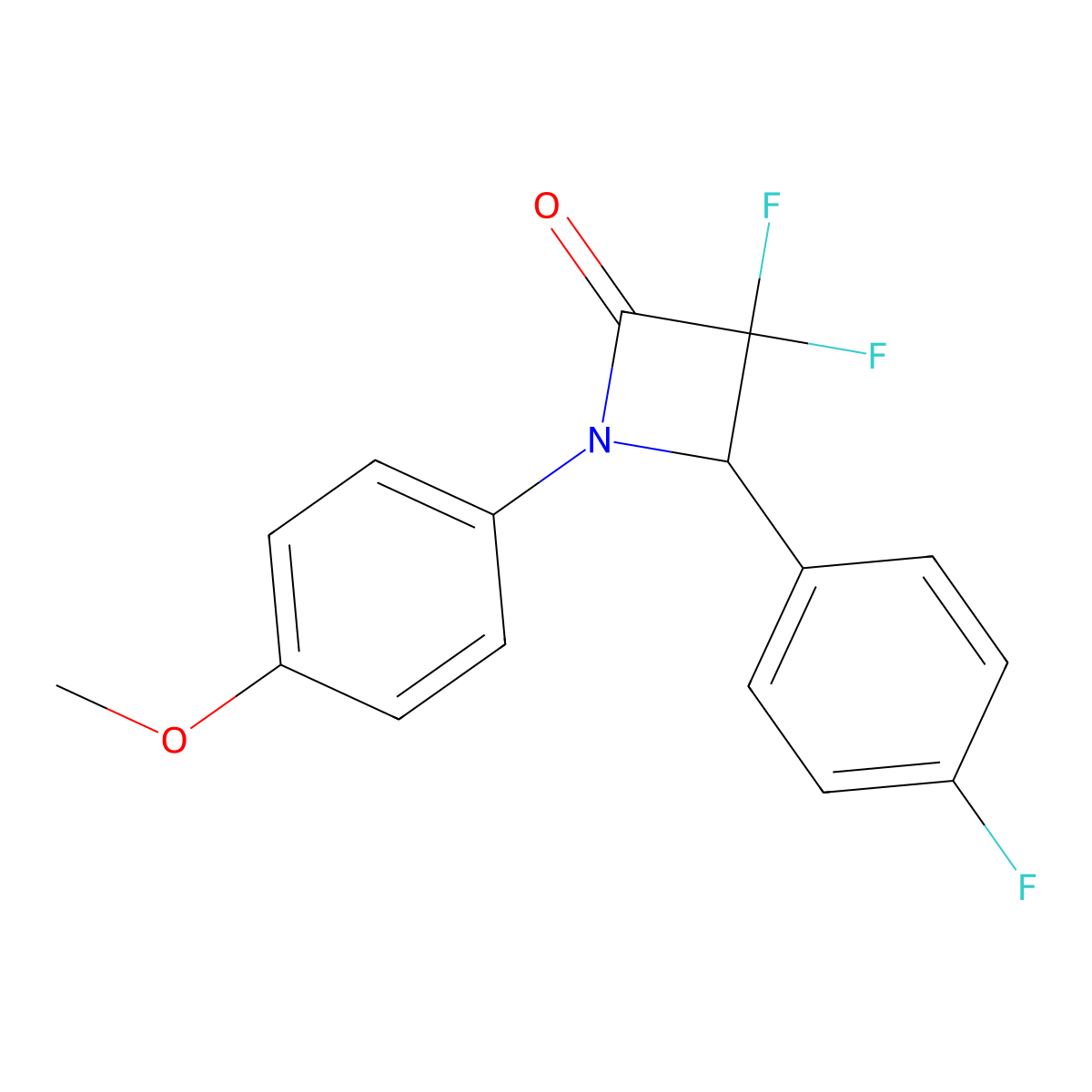 3,3-Difluoro-4-(4-fluorophenyl)-1-(4-methoxyphenyl)azetidin-2-one molecular structure, CAS 328105-11-9