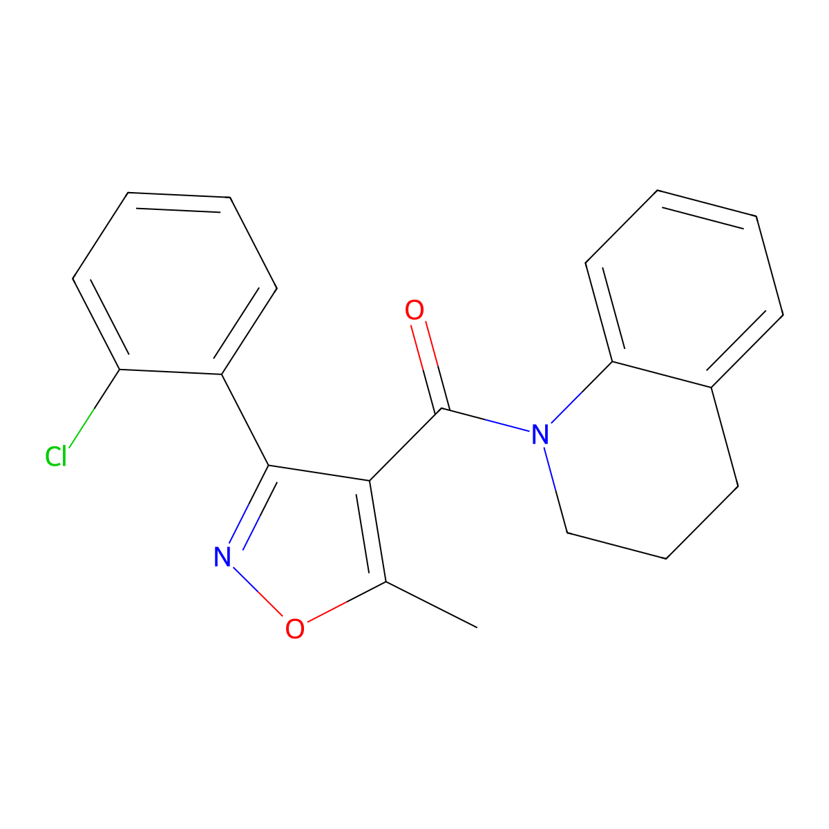 [3-(2-chlorophenyl)-5-methyl-1,2-oxazol-4-yl]-(3,4-dihydro-2H-quinolin-1-yl)methanone molecular structure, CAS 328105-20-0
