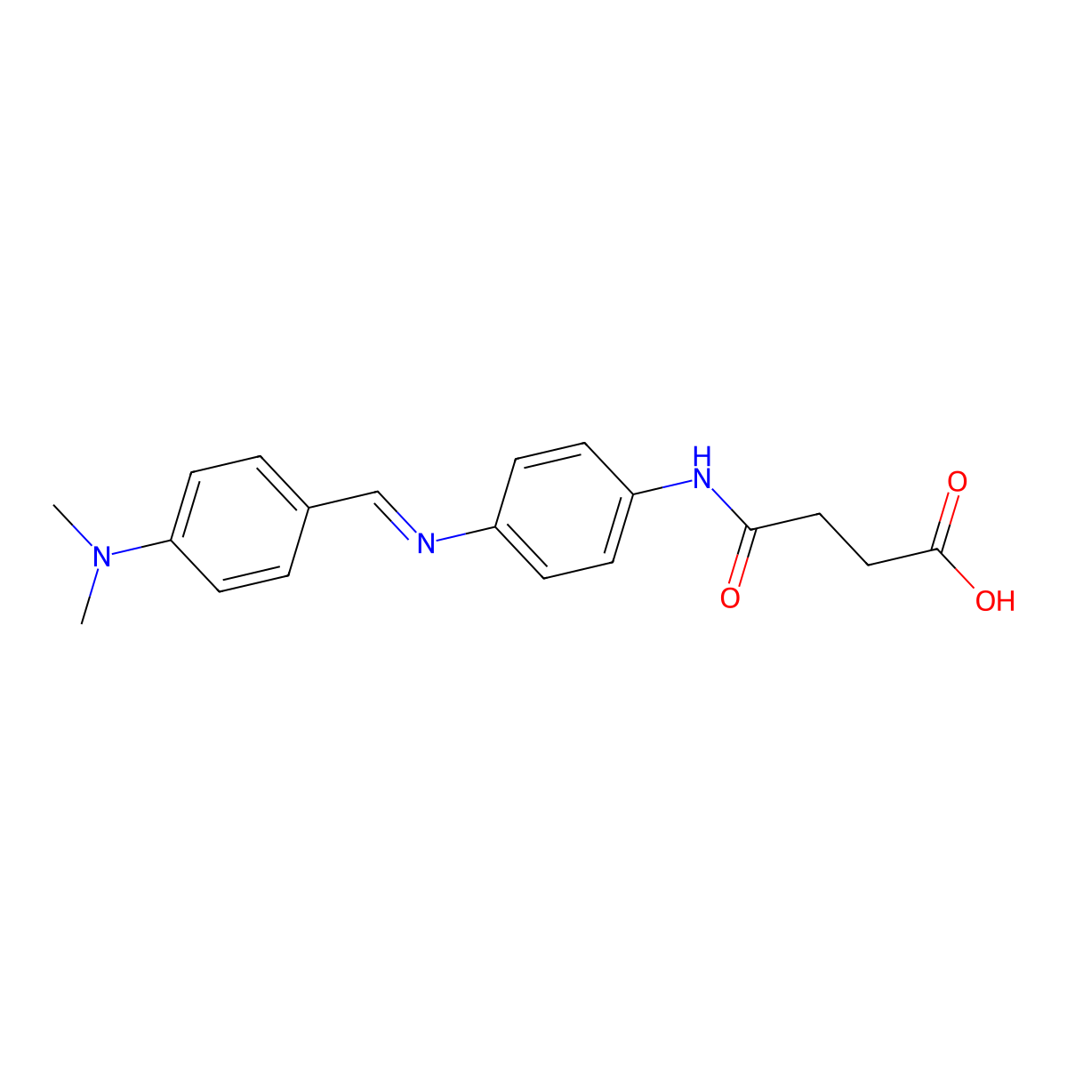 3-{[4-({[4-(Dimethylamino)phenyl]methylidene}amino)phenyl]carbamoyl}propanoic acid molecular structure, CAS 328106-46-3