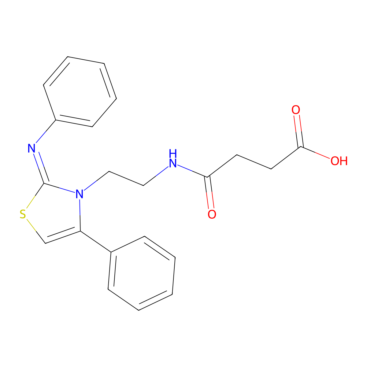 4-Oxo-4-[2-(4-phenyl-2-phenylimino-1,3-thiazol-3-yl)ethylamino]butanoic acid molecular structure, CAS 328106-53-2