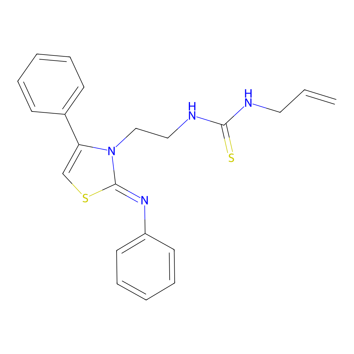(E)-1-allyl-3-(2-(4-phenyl-2-(phenylimino)thiazol-3(2H)-yl)ethyl)thiourea molecular structure, CAS 328106-56-5