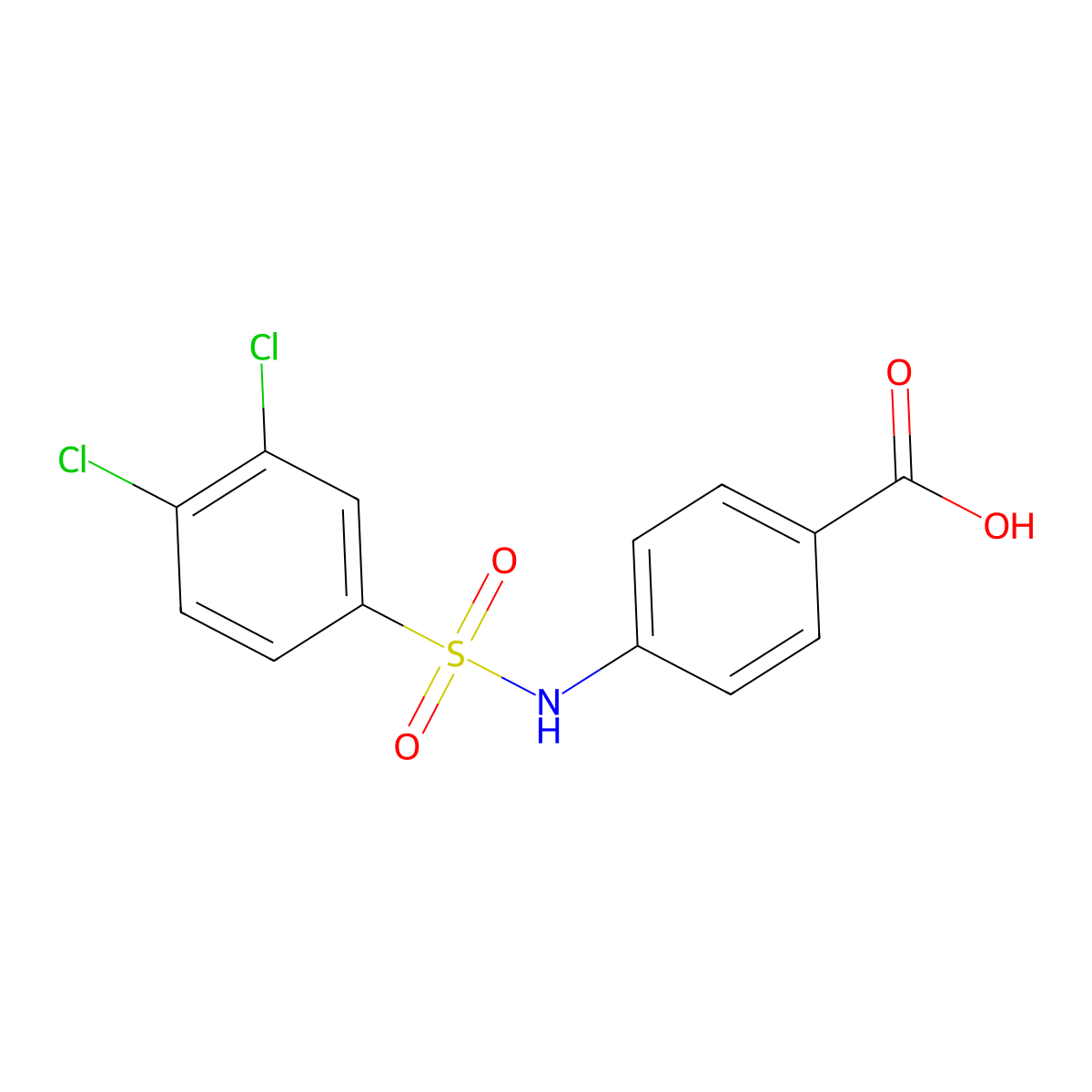 4-(3,4-Dichlorobenzenesulfonamido)benzoic acid molecular structure, CAS 328106-71-4