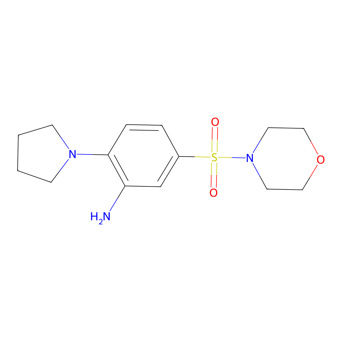 5-(4-Morpholinylsulfonyl)-2-(1-pyrrolidinyl)benzenamine molecular structure, CAS 328106-72-5