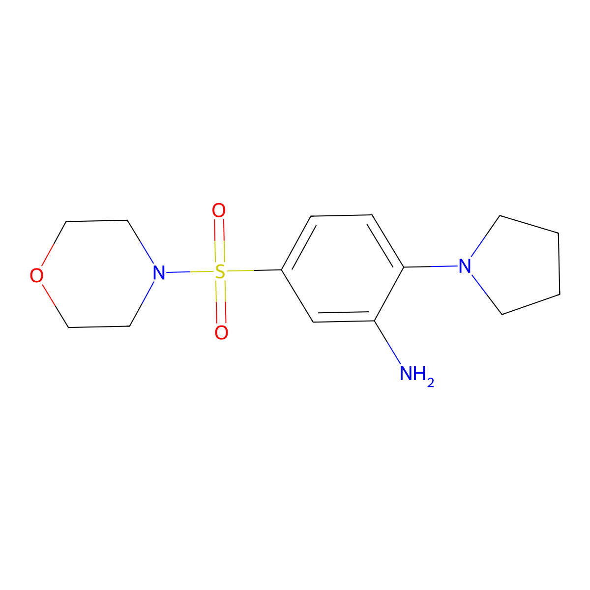 5-(4-Morpholinylsulfonyl)-2-(1-pyrrolidinyl)benzenamine molecular structure, CAS 328106-72-5