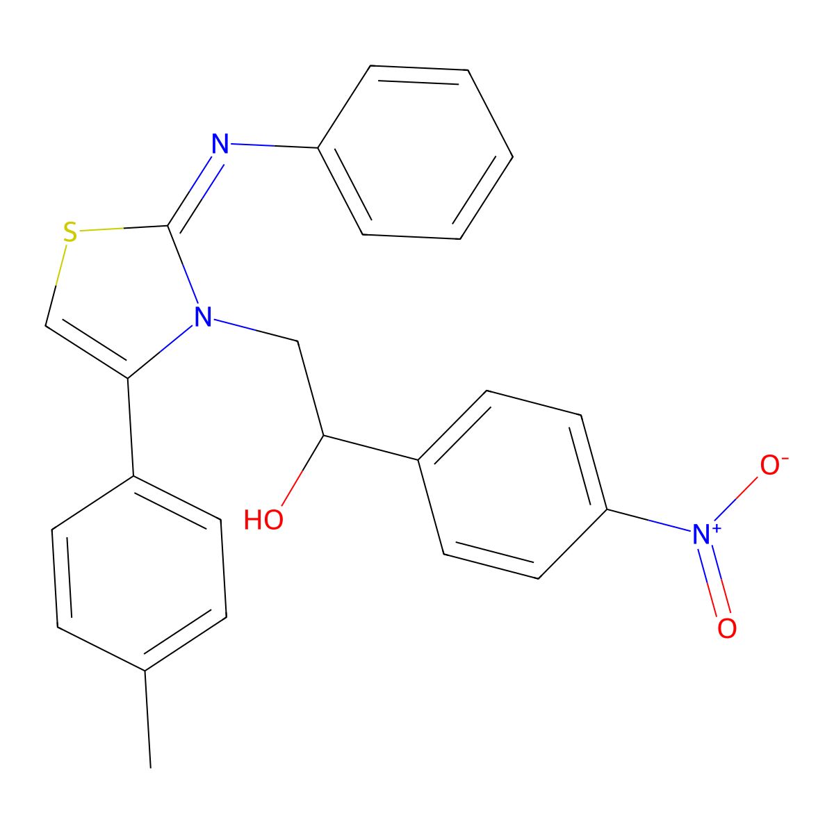 2-[4-(4-Methylphenyl)-2-phenylimino-1,3-thiazol-3-yl]-1-(4-nitrophenyl)ethanol molecular structure, CAS 328106-73-6