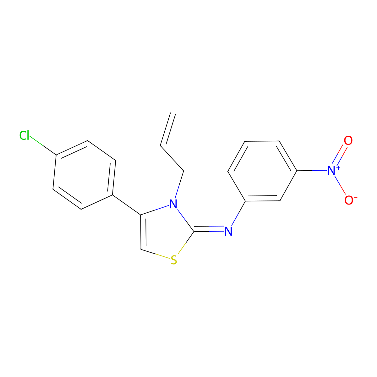 (Z)-N-(3-allyl-4-(4-chlorophenyl)thiazol-2(3H)-ylidene)-3-nitroaniline molecular structure, CAS 328106-81-6