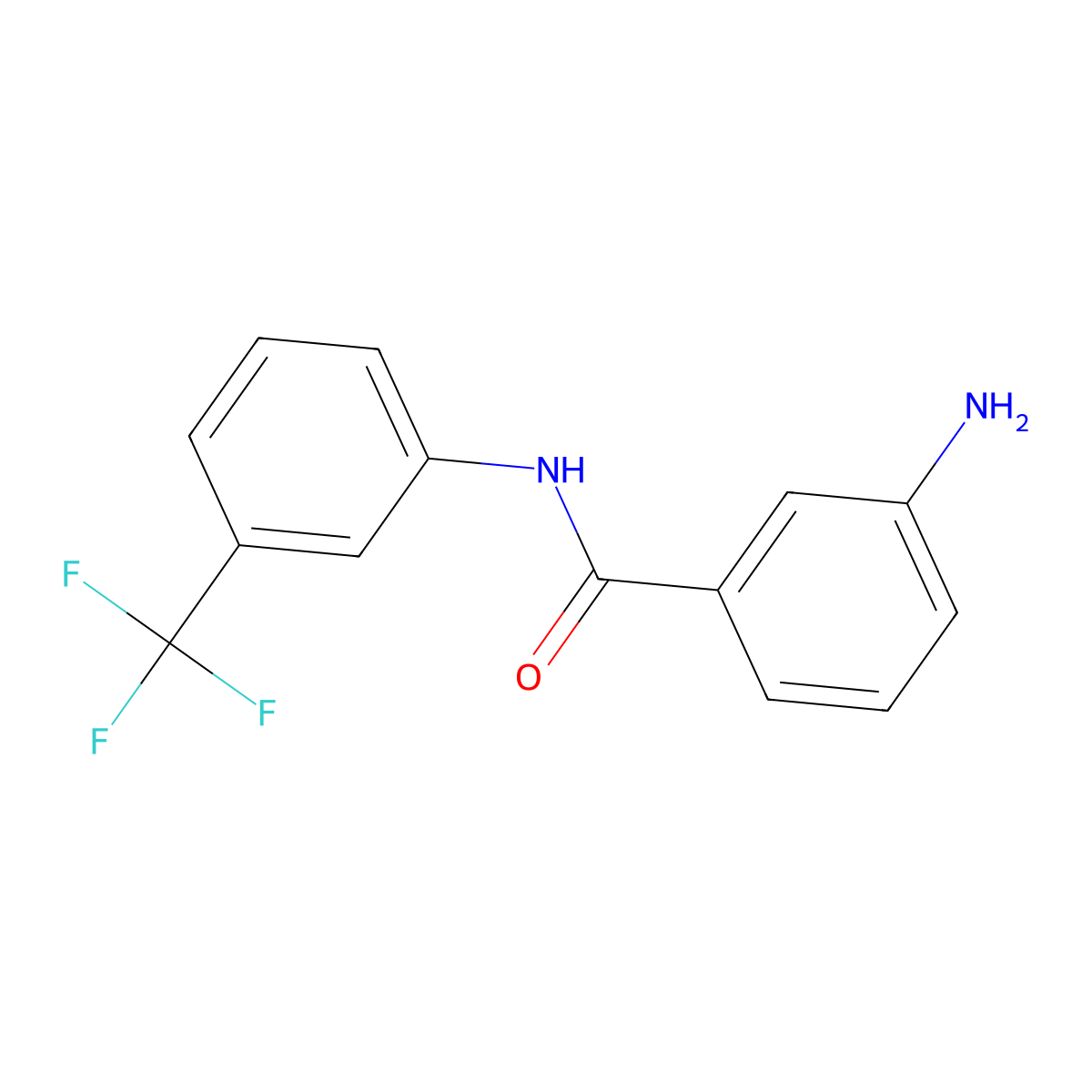 3-amino-N-[3-(trifluoromethyl)phenyl]benzamide molecular structure, CAS 328107-22-8
