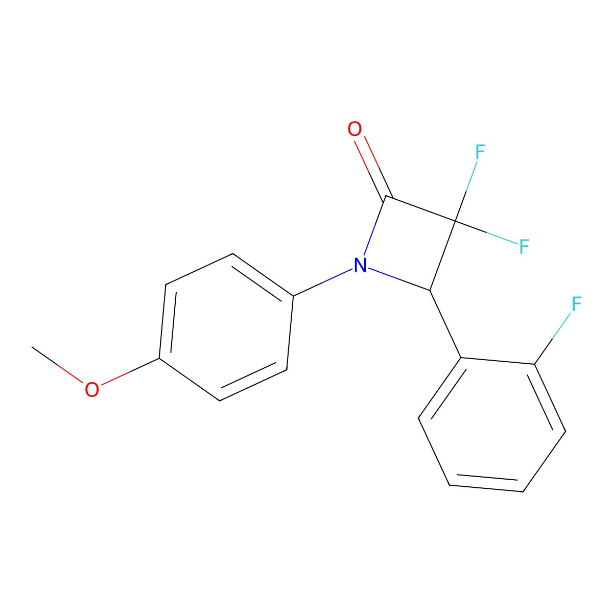 3,3-Difluoro-4-(2-fluorophenyl)-1-(4-methoxyphenyl)azetidin-2-one molecular structure, CAS 328109-39-3