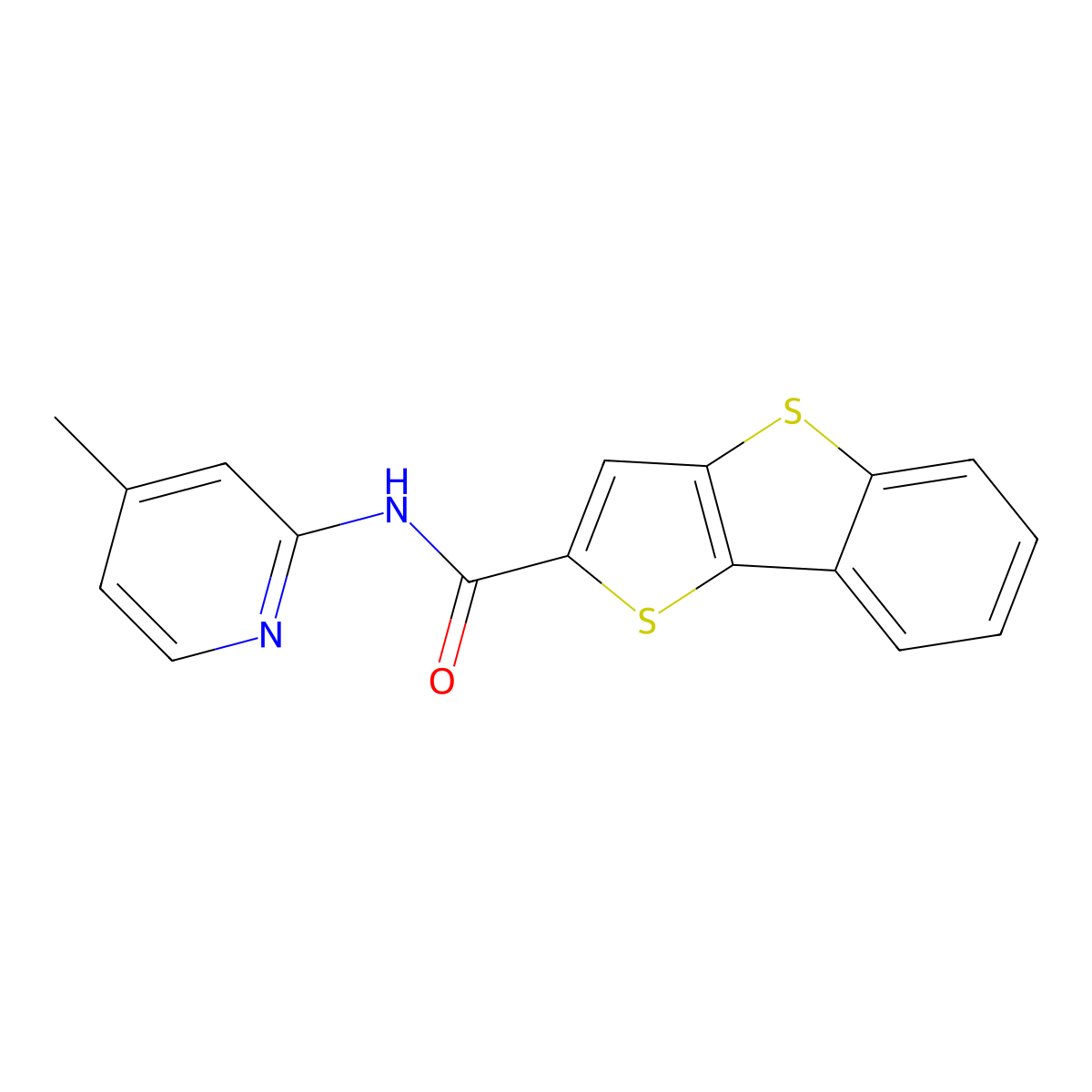 N-(4-methylpyridin-2-yl)thieno[3,2-b][1]benzothiole-2-carboxamide molecular structure, CAS 328109-74-6