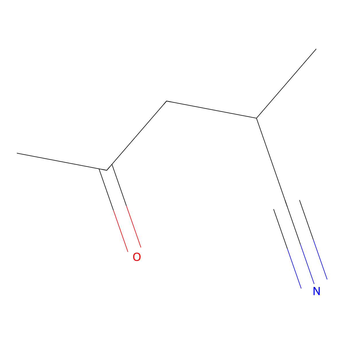 2-Methyl-4-oxopentanenitrile molecular structure, CAS 32811-27-1