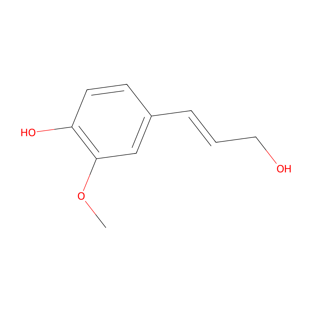 Coniferyl Alcohol molecular structure, CAS 32811-40-8