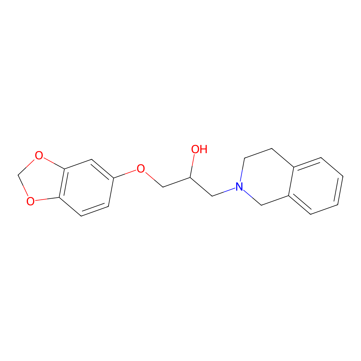 1-(1,3-benzodioxol-5-yloxy)-3-(3,4-dihydro-2(1H)-isoquinolinyl)-2-propanol molecular structure, CAS 328110-27-6