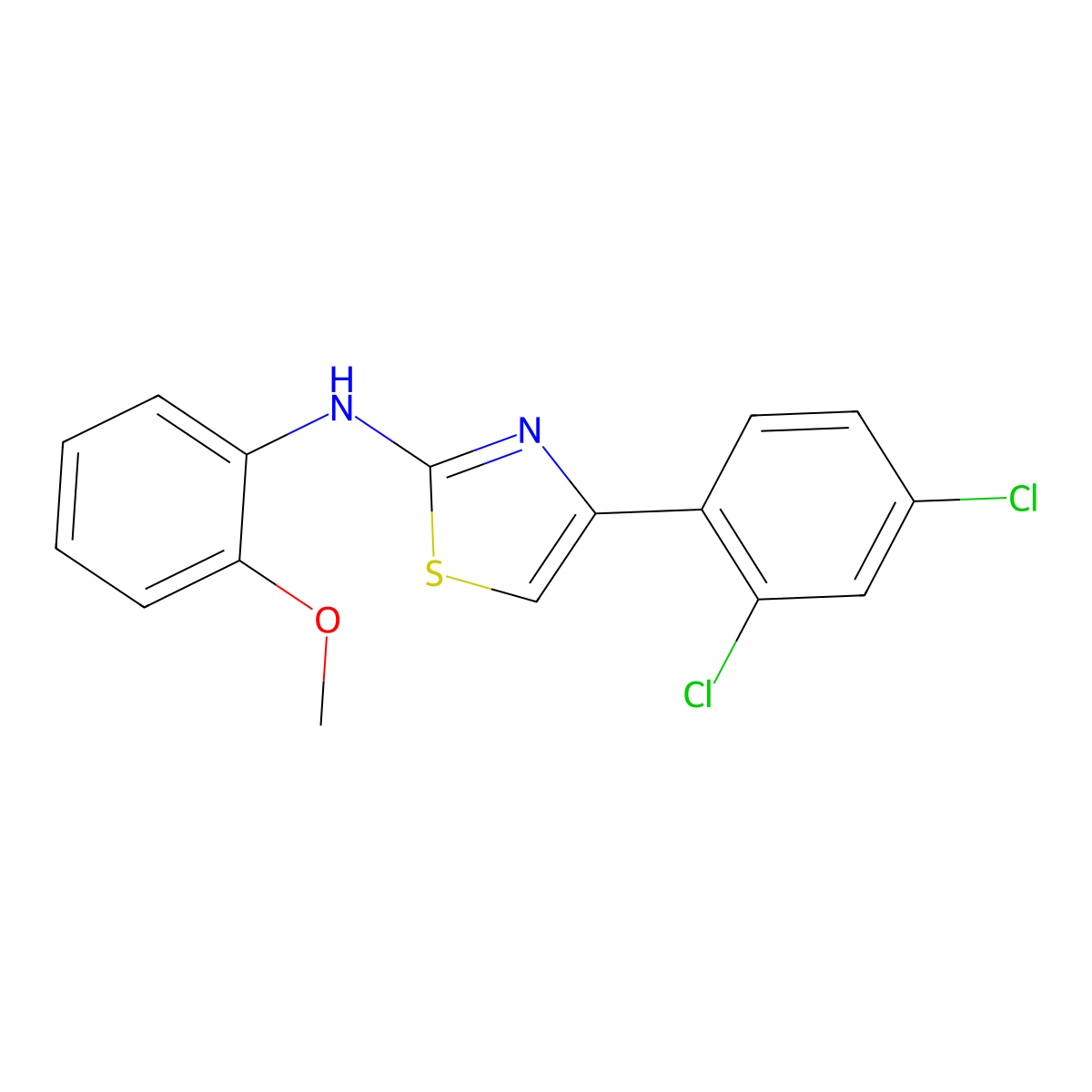 4-(2,4-dichlorophenyl)-N-(2-methoxyphenyl)-1,3-thiazol-2-amine molecular structure, CAS 328110-33-4