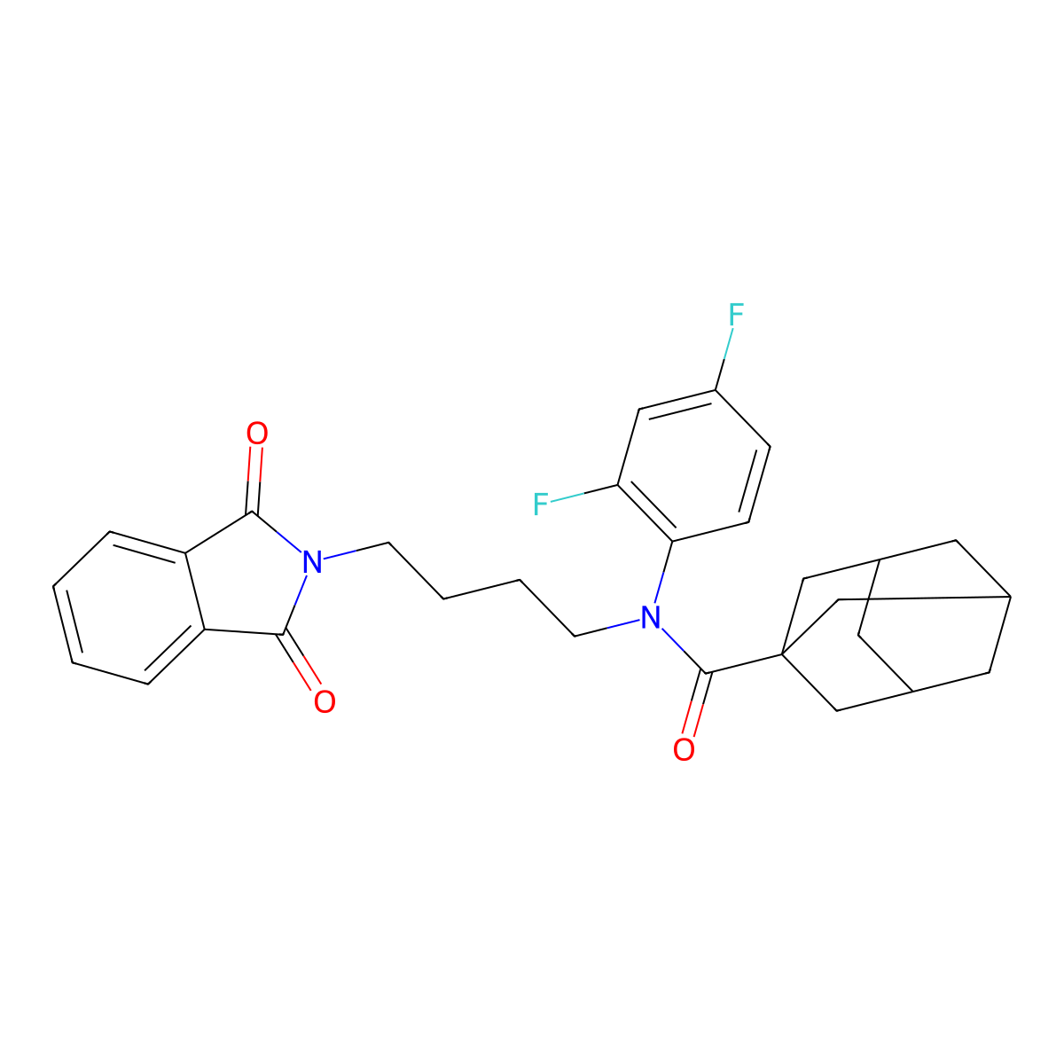 N-(2,4-difluorophenyl)-N-[4-(1,3-dioxo-2,3-dihydro-1H-isoindol-2-yl)butyl]adamantane-1-carboxamide molecular structure, CAS 328110-47-0