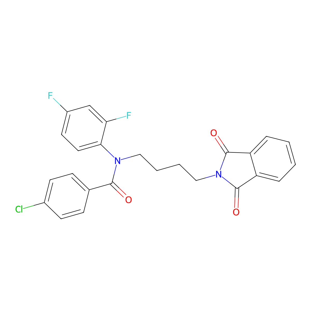 4-chloro-N-(2,4-difluorophenyl)-N-(4-(1,3-dioxoisoindolin-2-yl)butyl)benzamide molecular structure, CAS 328110-48-1