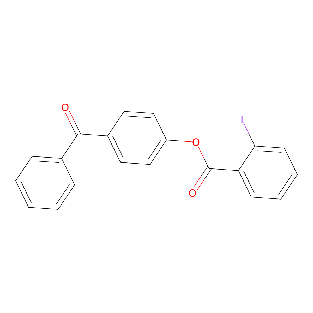 4-Benzoylphenyl 2-iodobenzoate molecular structure, CAS 328110-97-0