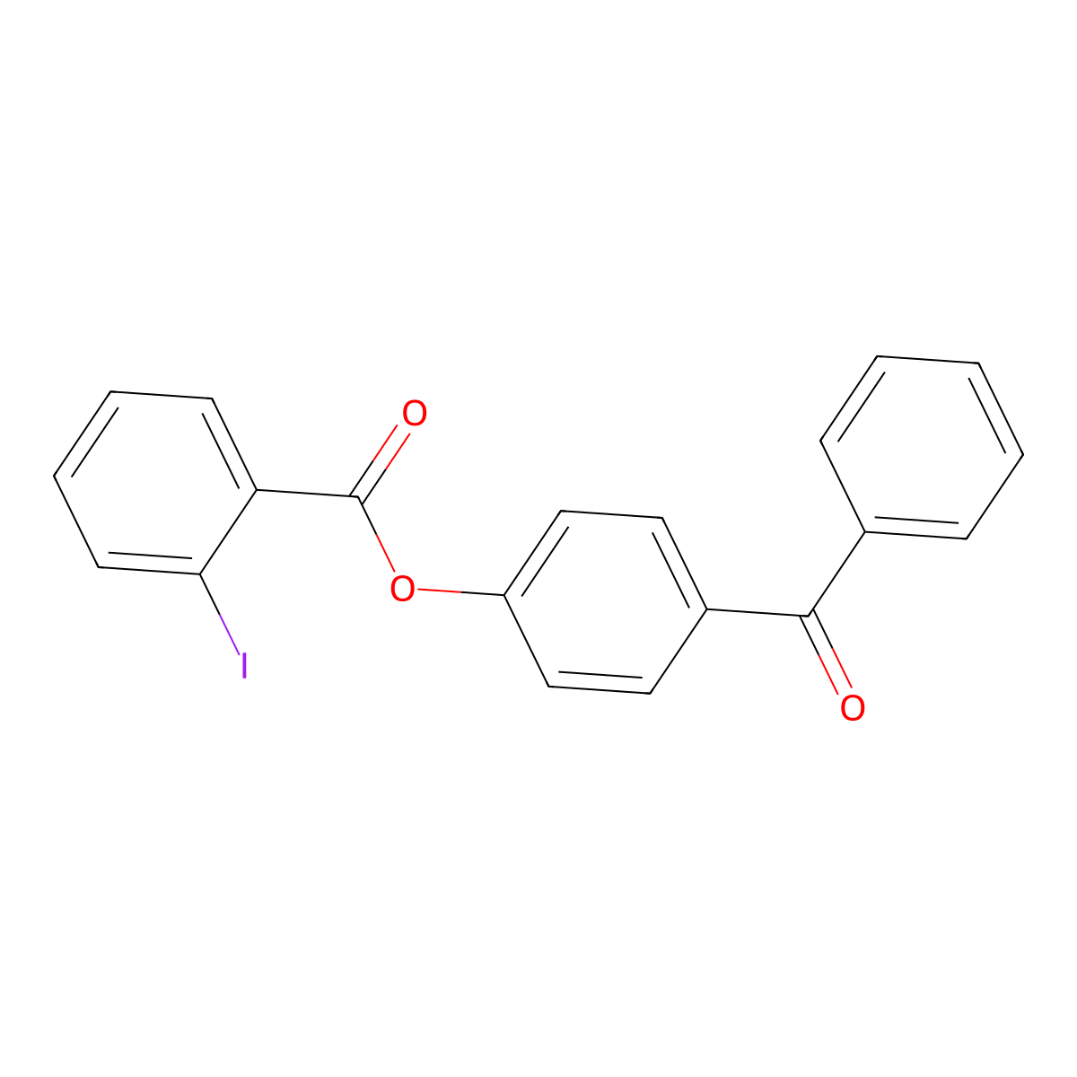 4-Benzoylphenyl 2-iodobenzoate molecular structure, CAS 328110-97-0