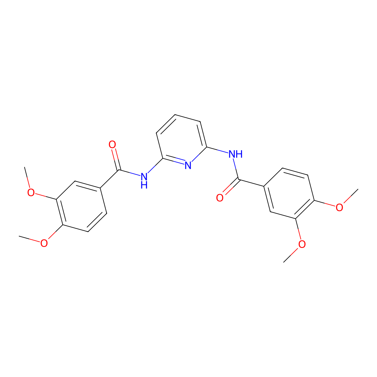 N-[6-[(3,4-dimethoxybenzoyl)amino]pyridin-2-yl]-3,4-dimethoxybenzamide molecular structure, CAS 328112-84-1