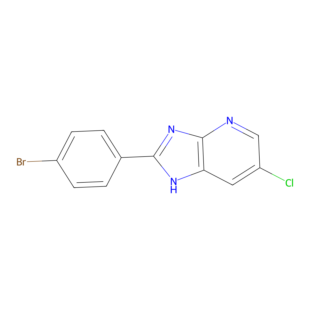 2-(4-Bromophenyl)-6-chloroimidazo[5,4-b]pyridine molecular structure, CAS 328113-17-3
