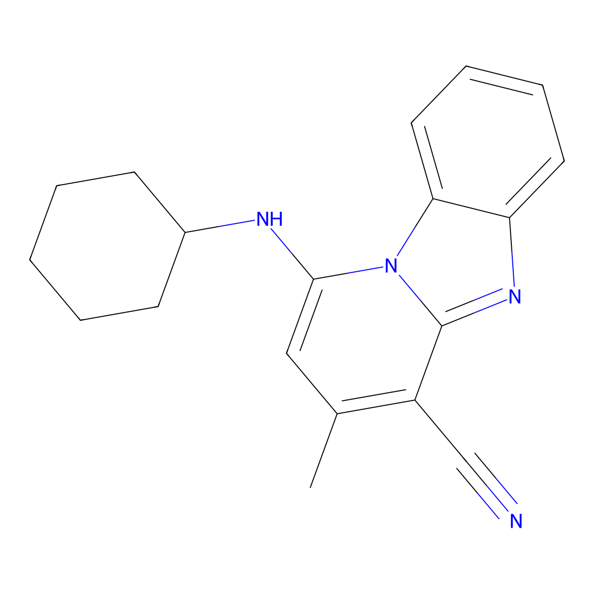 1-(Cyclohexylamino)-3-methylpyrido[1,2-a]benzimidazole-4-carbonitrile molecular structure, CAS 328113-18-4