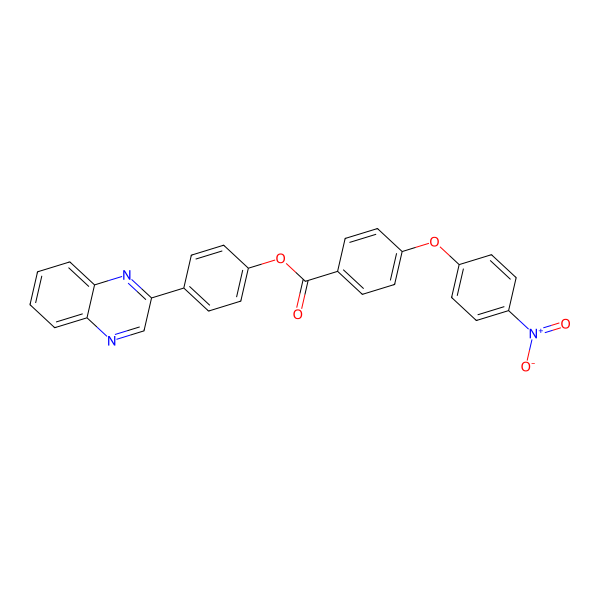 4-(Quinoxalin-2-yl)phenyl 4-(4-nitrophenoxy)benzoate molecular structure, CAS 328117-37-9